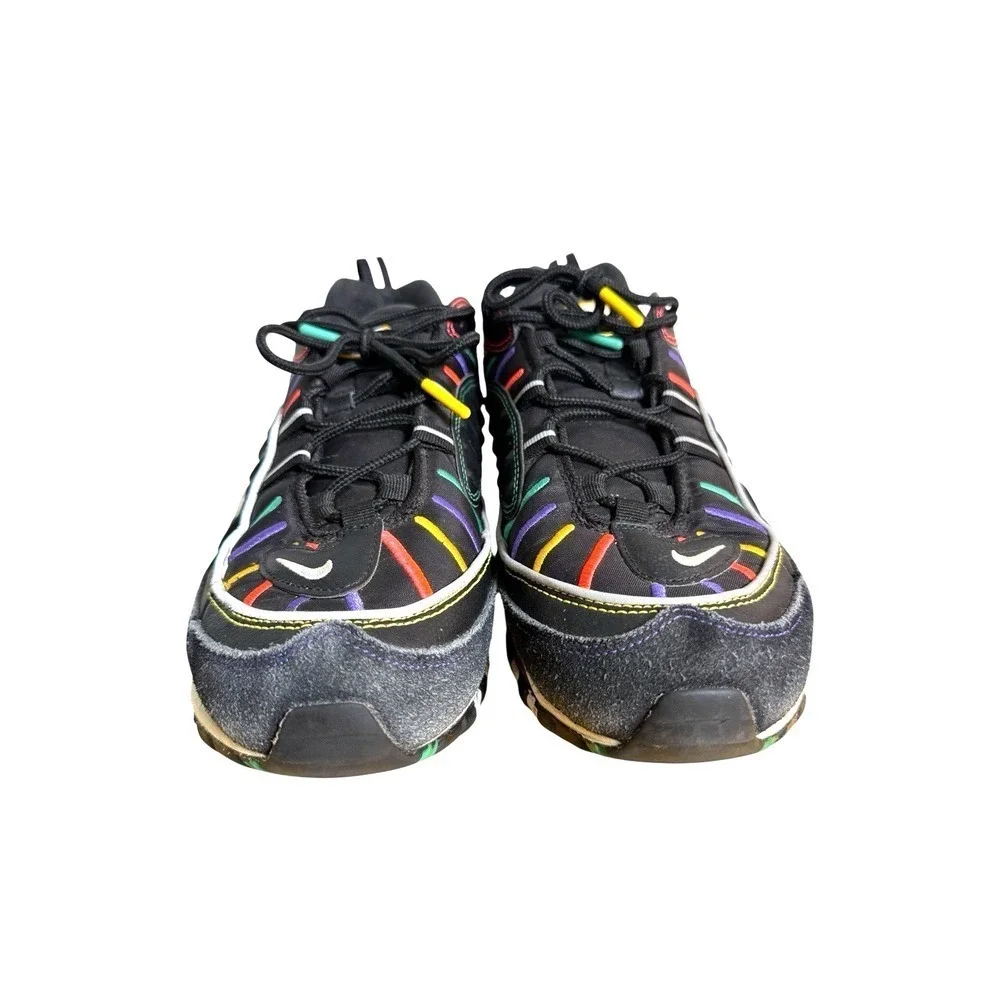 Nike Air Max 98 Womens 9 Pre-Owned Sneakers Black Multi Color BHM CI1901-023